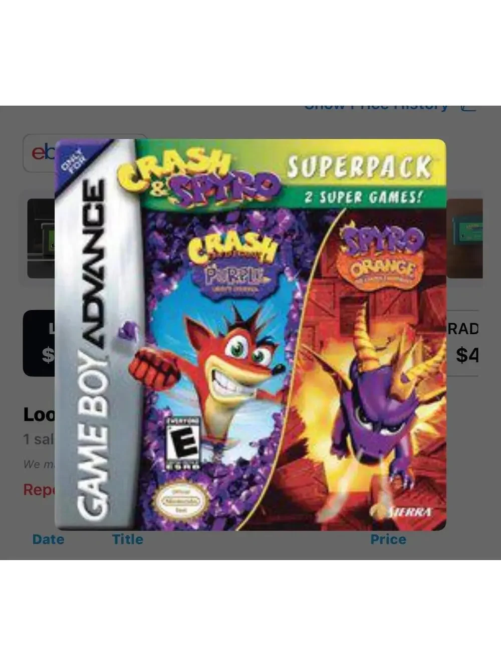 Crash and Spyro Superpack: Purple&Orange for Gameboy Advance